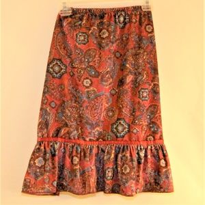 Ruffled Girls Velvet-Like Skirt